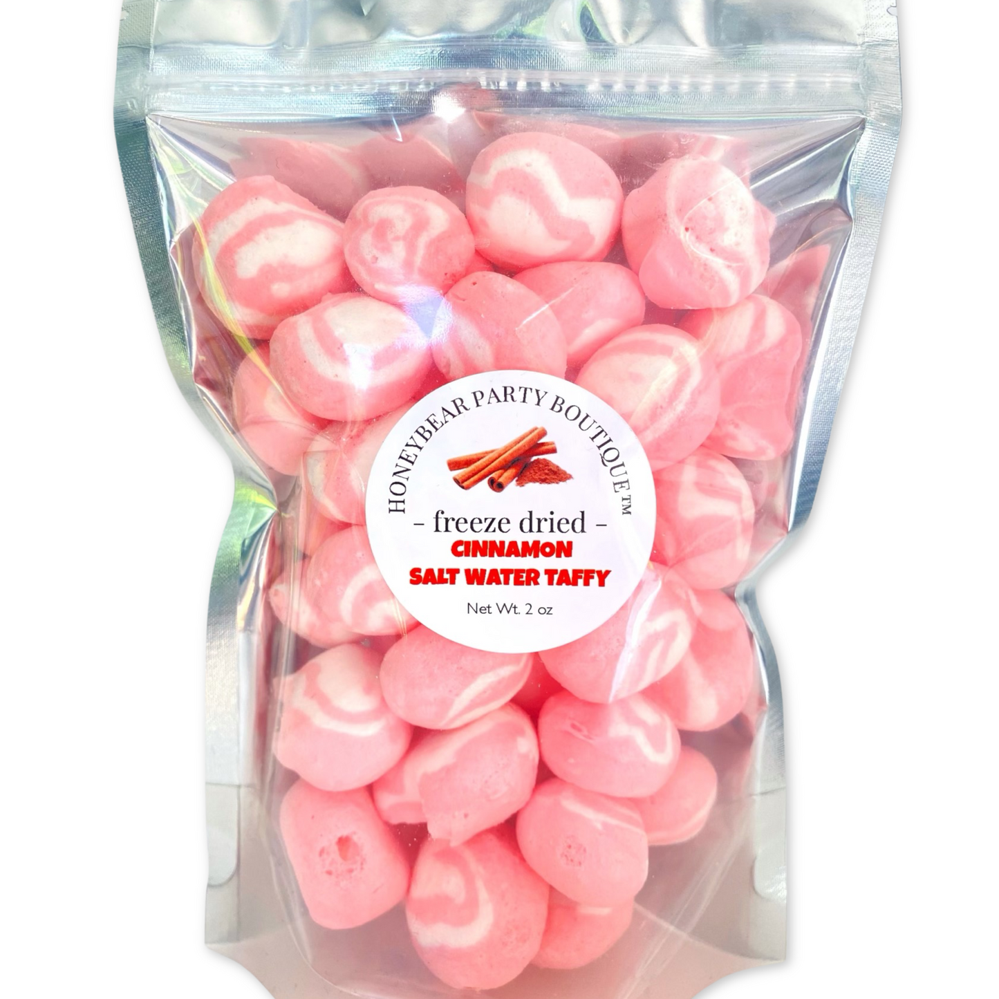 Freeze Dried Cinnamon Candy Taffy - Salt Water Taffy - 2 oz bag