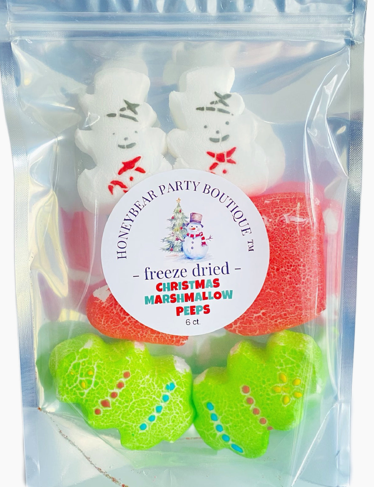 Freeze Dried CHRISTMAS Peeps Marshmallow Candy - Limited Edition Candy - Crunchy Peeps - Shipped in a Box - Tree Snowman Christmas Stocking Candy