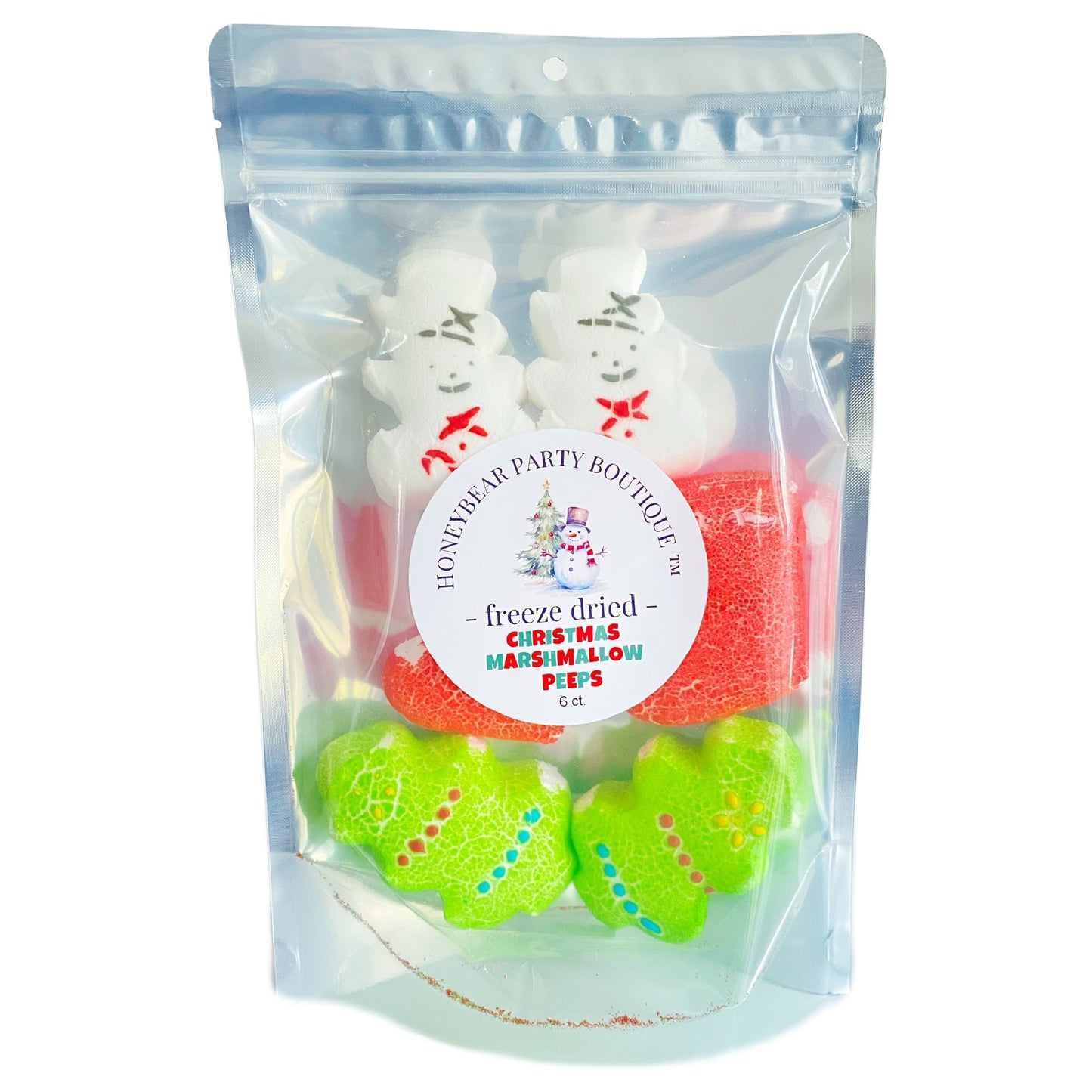 Freeze Dried CHRISTMAS Peeps Marshmallow Candy - Limited Edition Candy - Crunchy Peeps - Shipped in a Box - Tree Snowman Christmas Stocking Candy