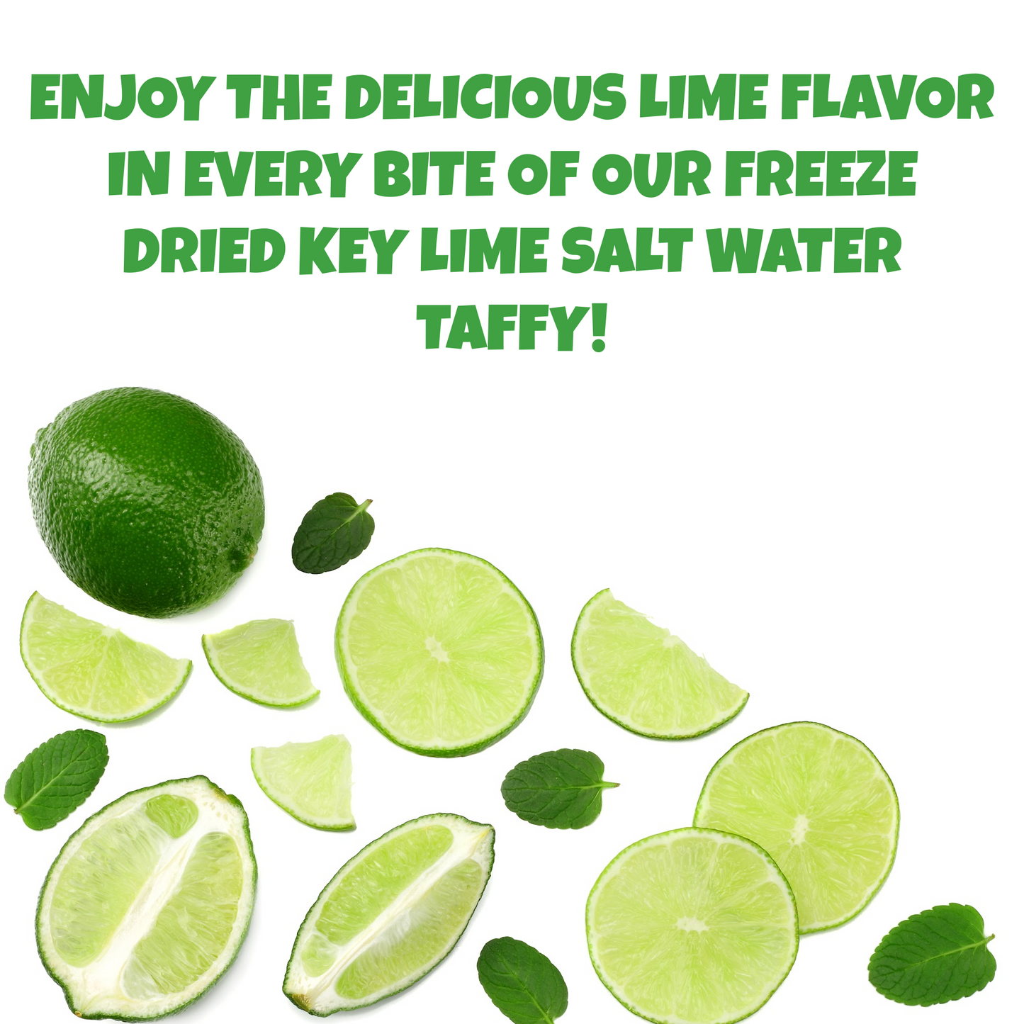 Freeze Dried Key Lime Salt Water Taffy - Freeze Dried Candy Bites