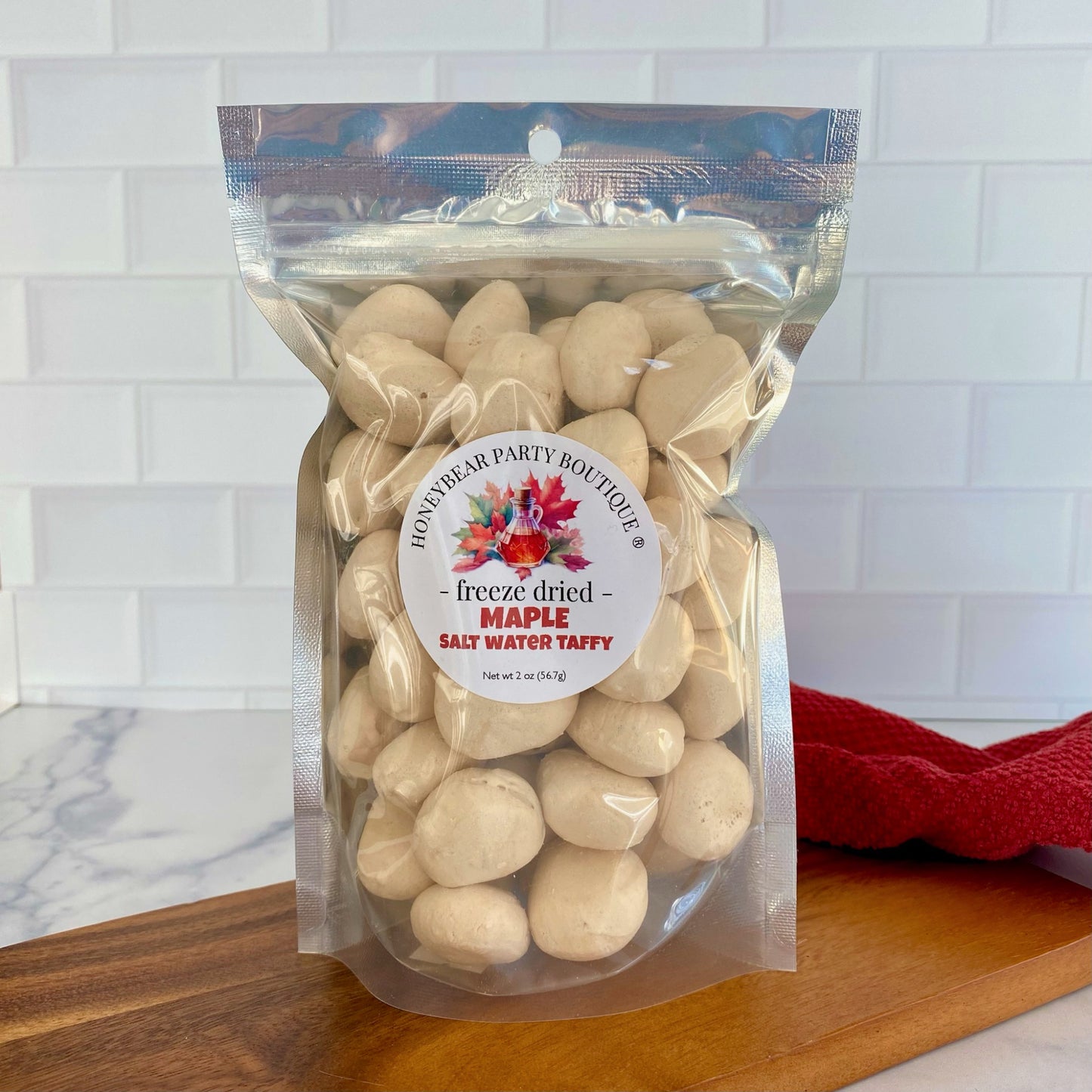 Freeze Dried Maple Salt Water Taffy - Freeze Dried Candy Bites - Maple Candy
