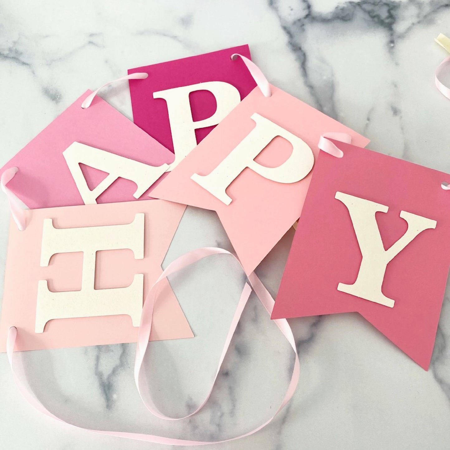 Pink Happy Birthday Banner - Ships in 2-3 Days
