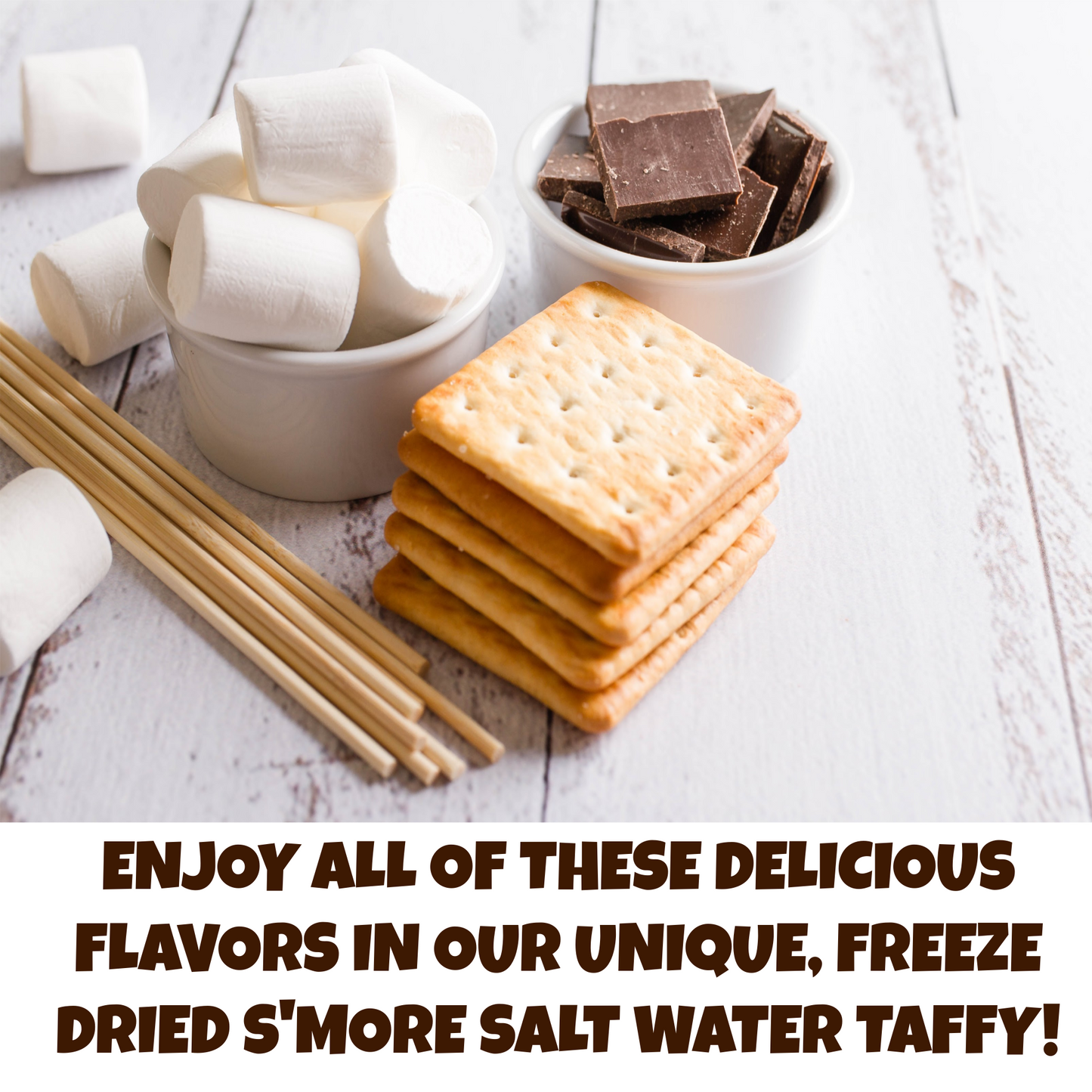 Freeze Dried Candy S'mores Taffy - FREE SHIPPING - Salt Water Taffy