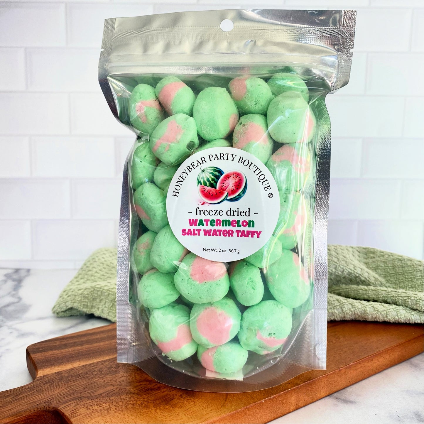 Freeze Dried Watermelon Salt Water Taffy - Freeze Dried Candy Bites