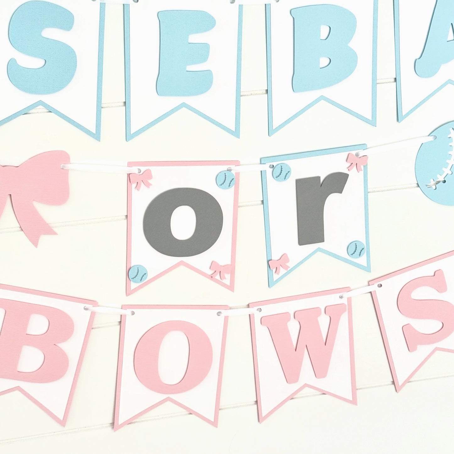 Baseball or Bows Banner - Gender Reveal Party Supplies