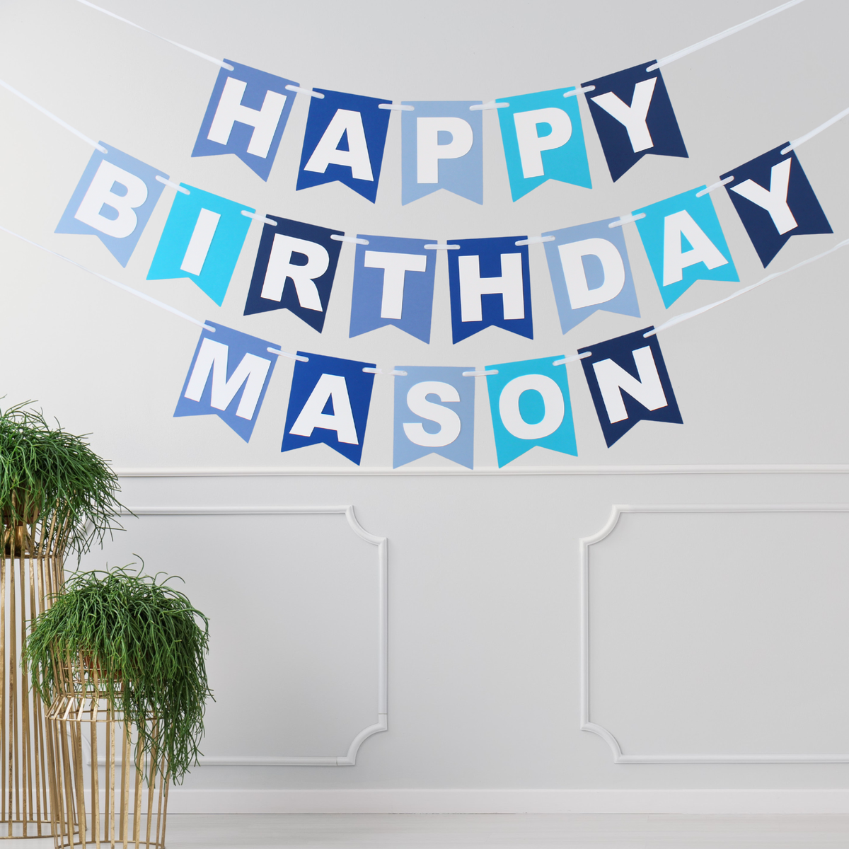 Happy Birthday banner - Custom Blue Birthday banner