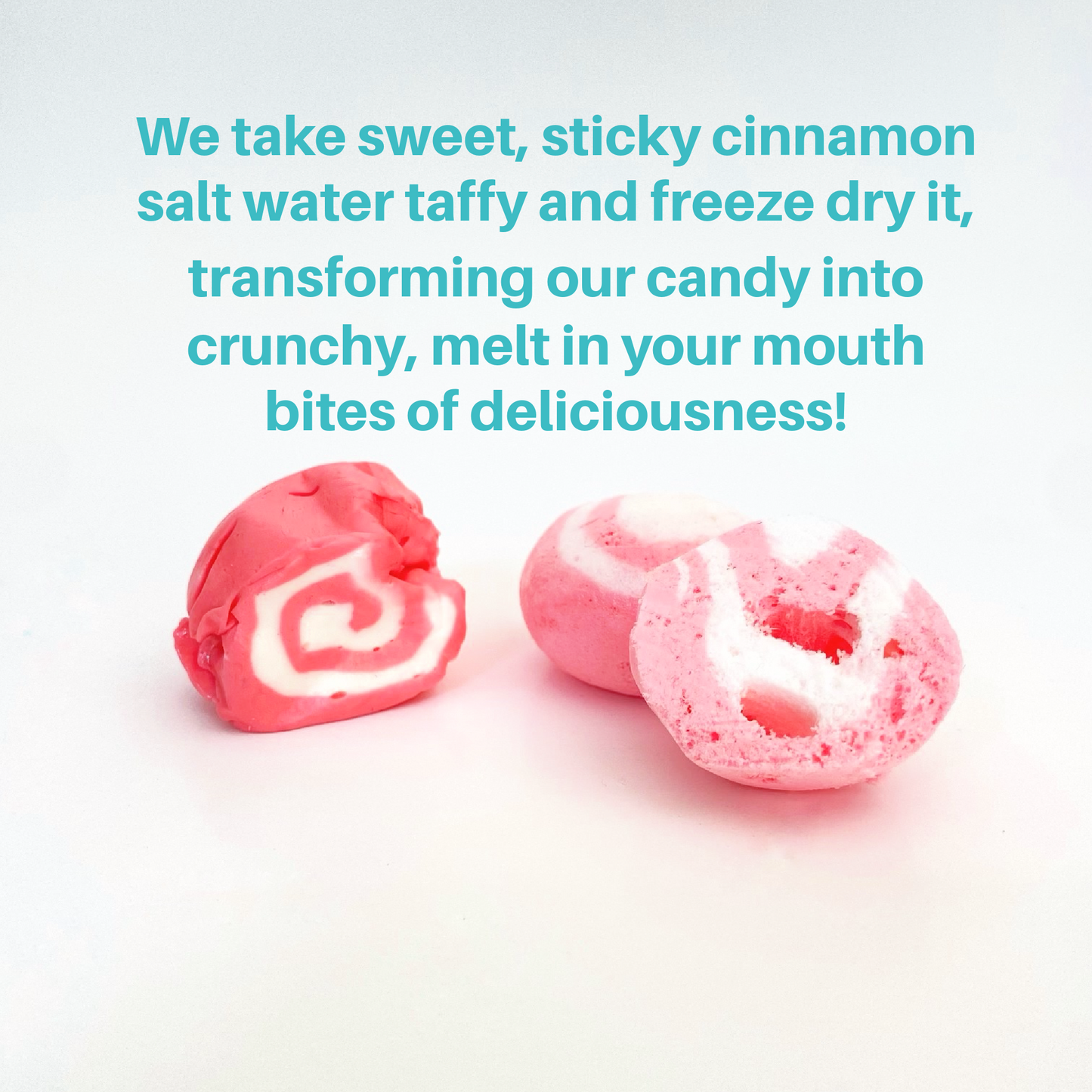 Freeze Dried Cinnamon Candy Taffy - Salt Water Taffy - 2 oz bag