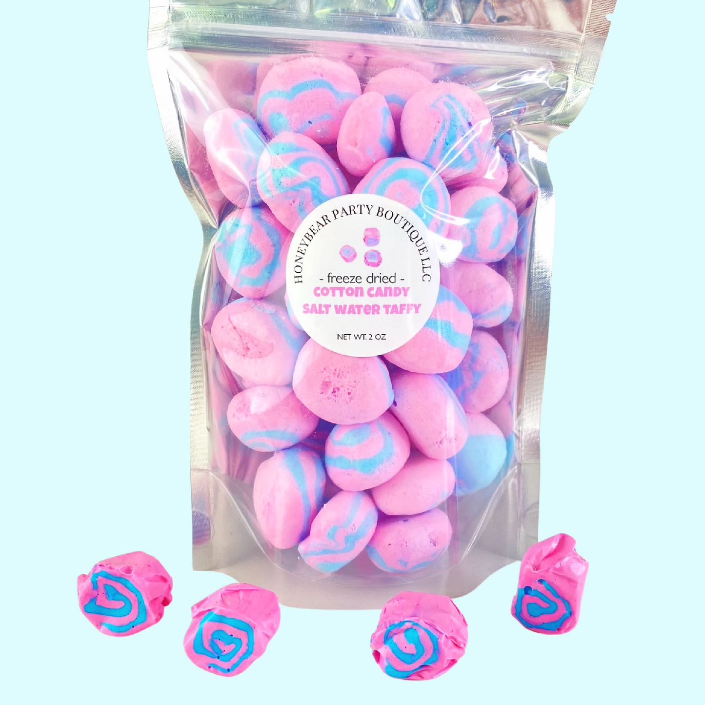 Freeze Dried Pink Cotton Candy Salt Water Taffy