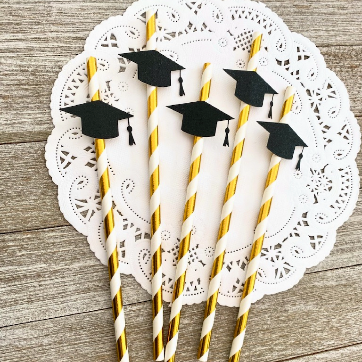 Graduation Paper Straws - Graduation Party Decor - High School Graduate - College Graduation - University Grad Party