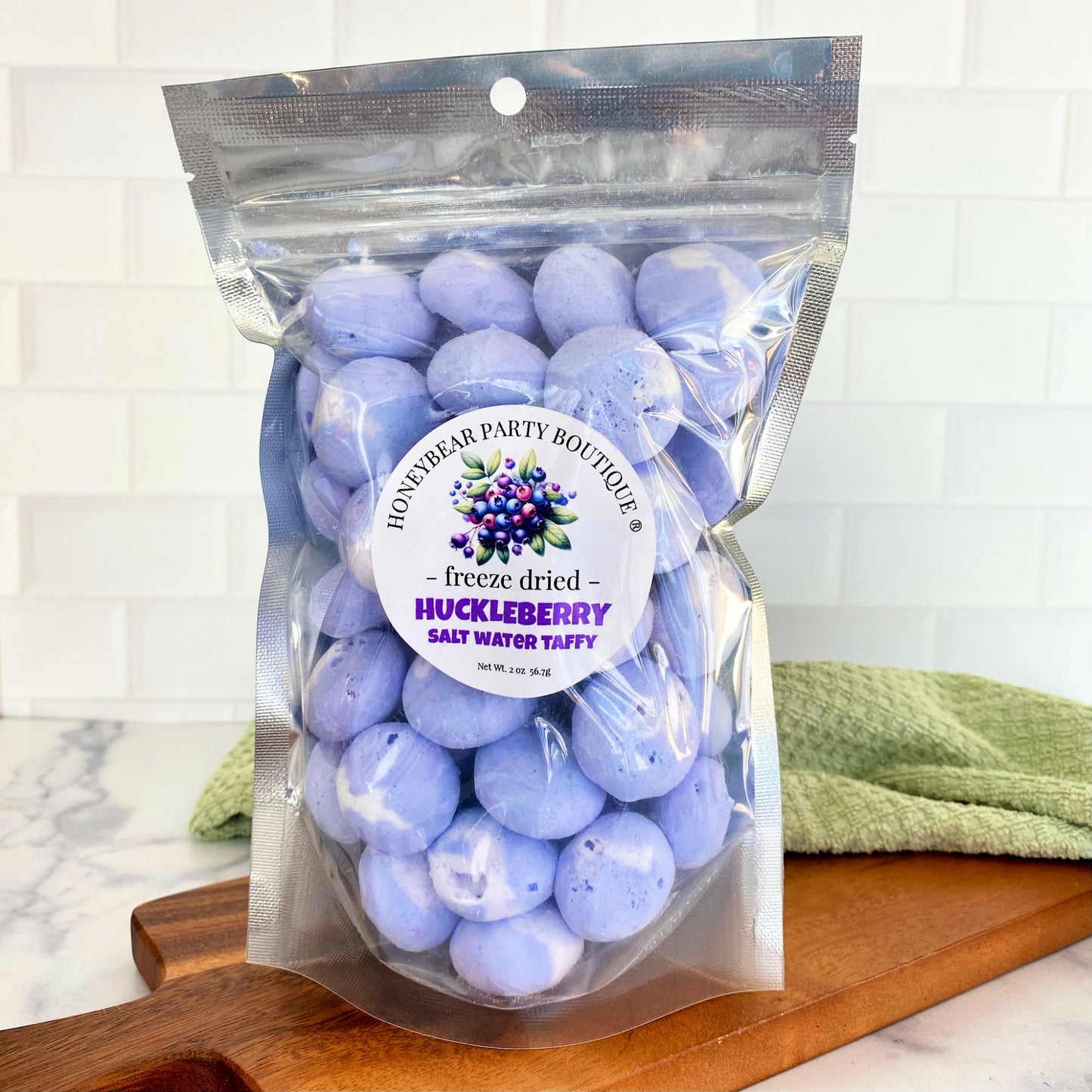 Freeze Dried Huckleberry Salt Water Taffy