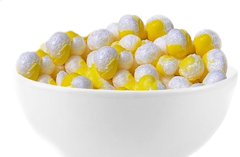 Freeze Dried Lemon Noggins Candy - Freeze Dried Candy Bites - Freeze Dried Sour Crunchy Lemon Candy