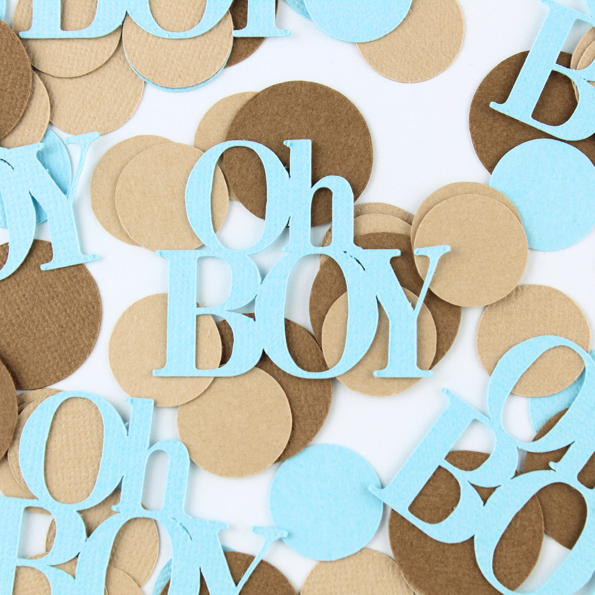 Oh Boy Confetti - Baby Boy Confetti - Mix of Blue and Neutral Browns