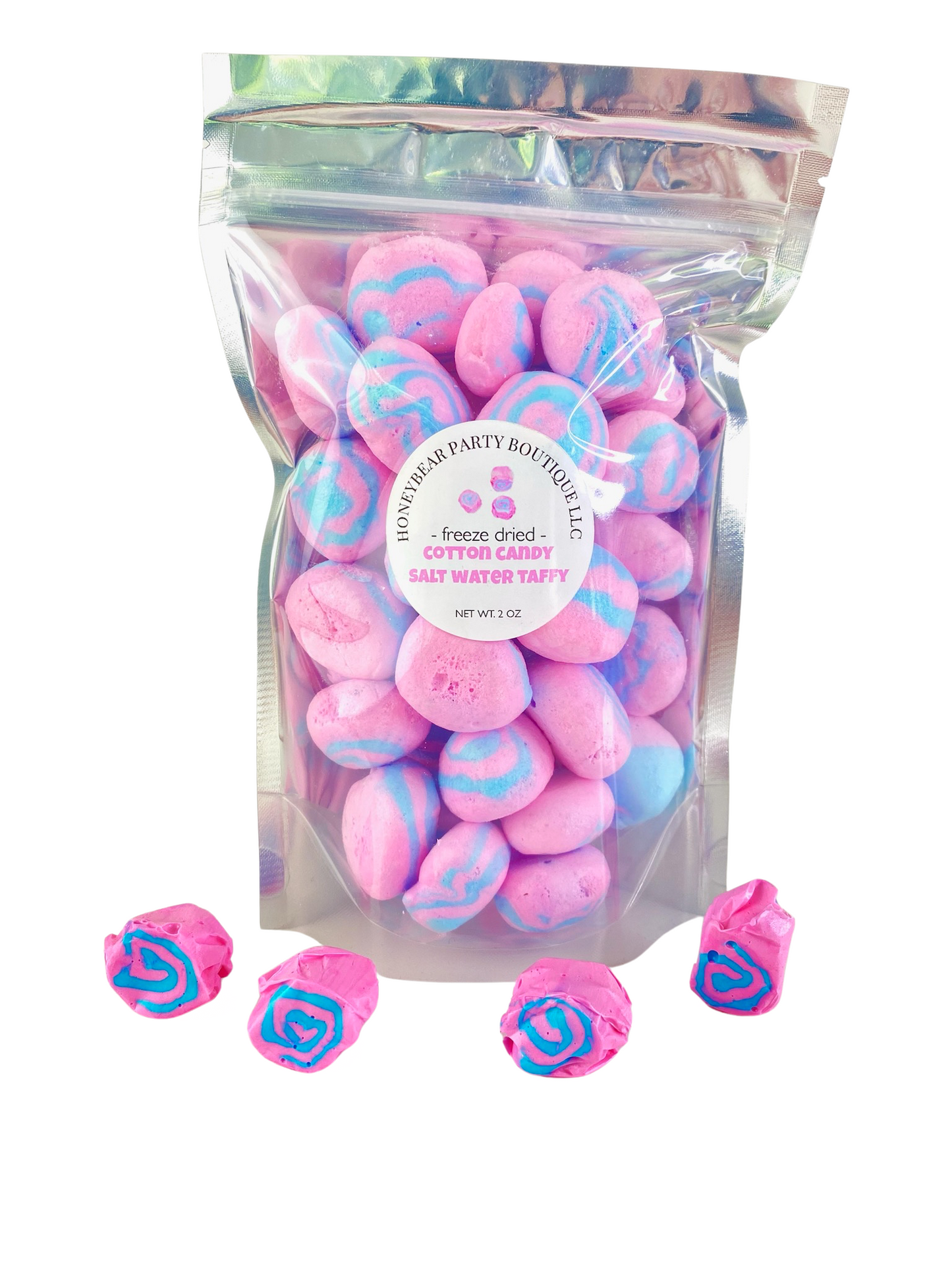 Freeze Dried Pink Cotton Candy Salt Water Taffy