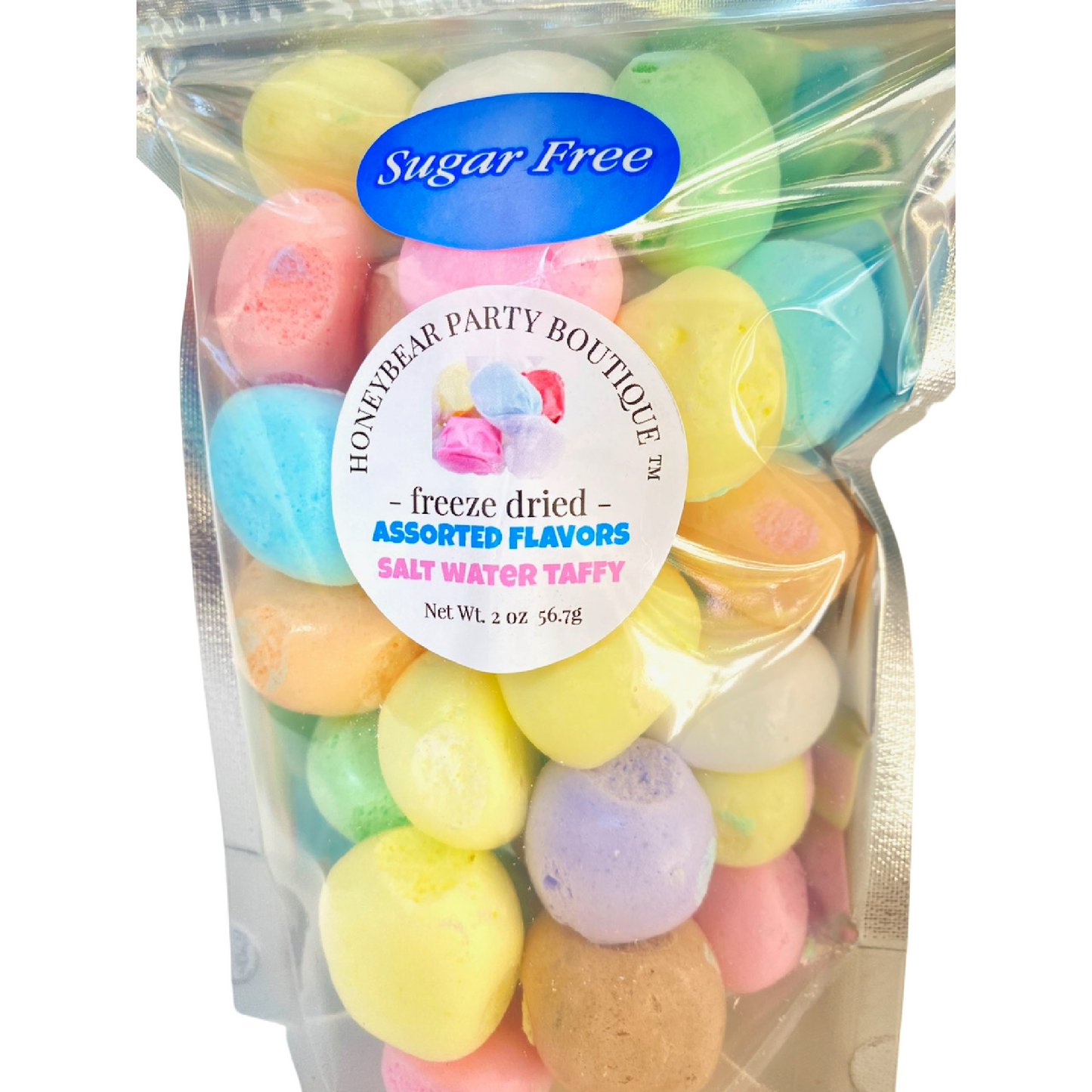 Freeze Dried SUGAR FREE Taffy - Mix of Assorted Flavors Salt Water Taffy