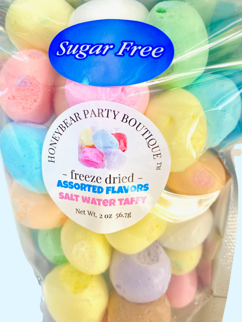 Freeze Dried SUGAR FREE Taffy - Mix of Assorted Flavors Salt Water Taffy