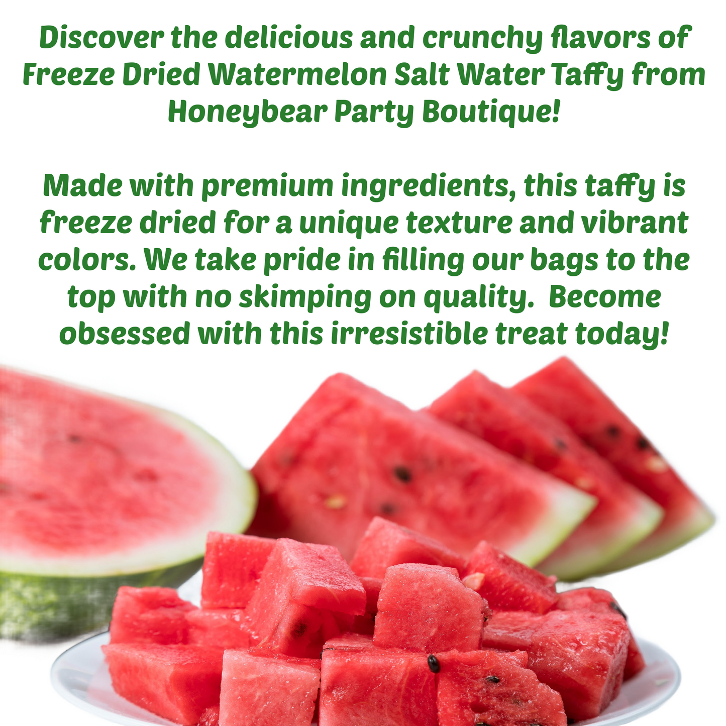 Freeze Dried Watermelon Salt Water Taffy - Freeze Dried Candy Bites