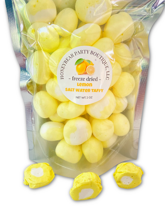 Freeze Dried Lemon Creme Salt Water Taffy - Freeze Dried Candy Bites - Freeze Dried Taffy