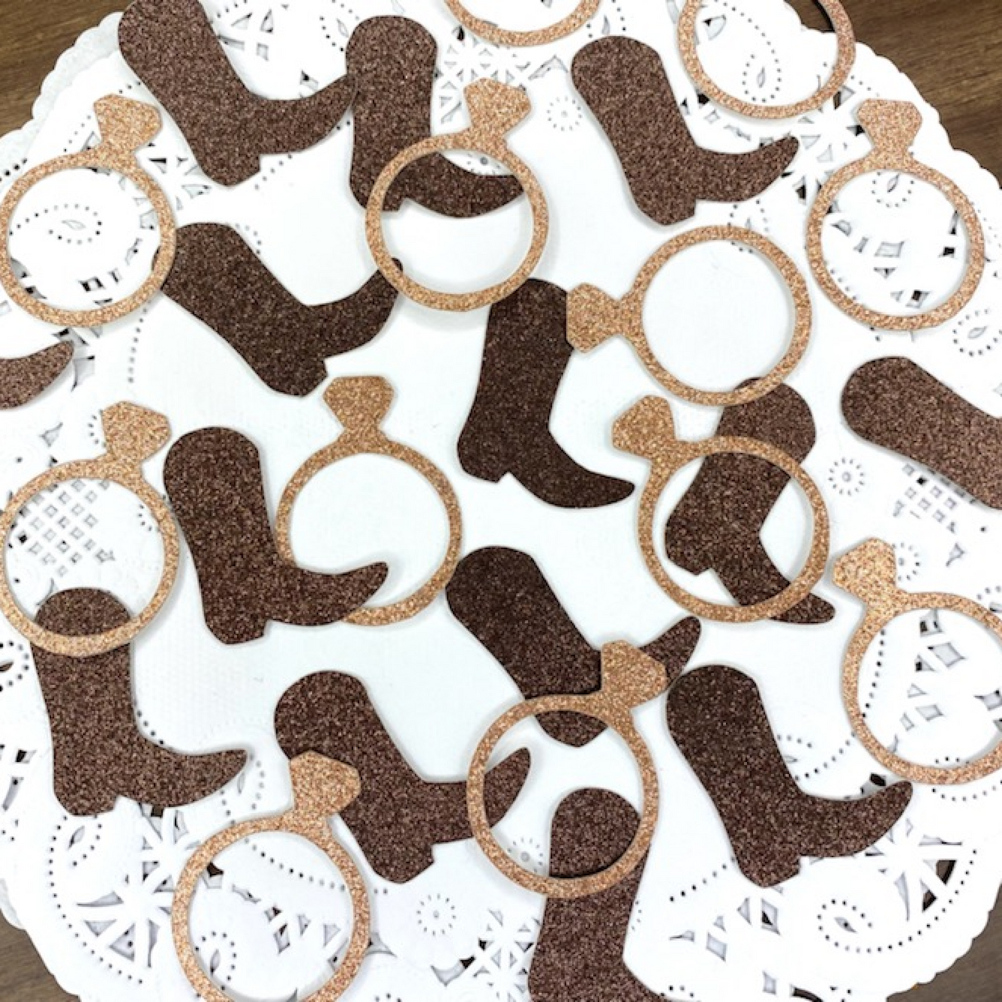 Boots and Ring Confetti - Nash Bachelorette - Lets Get Nashty - Nashlorette Confetti - Cowgirl Bride - Last Ride Party