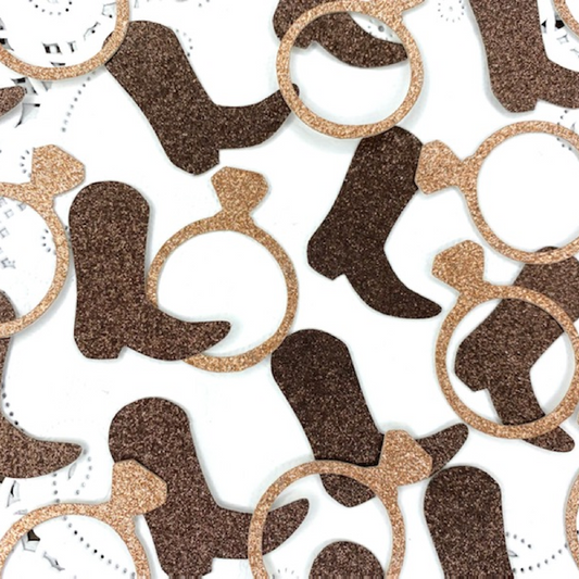 Boots and Ring Confetti - Nash Bachelorette - Lets Get Nashty - Nashlorette Confetti - Cowgirl Bride - Last Ride Party