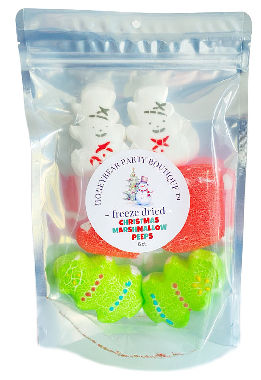 Freeze Dried CHRISTMAS Peeps Marshmallow Candy - Limited Edition Candy - Crunchy Peeps - Shipped in a Box - Tree Snowman Christmas Stocking Candy