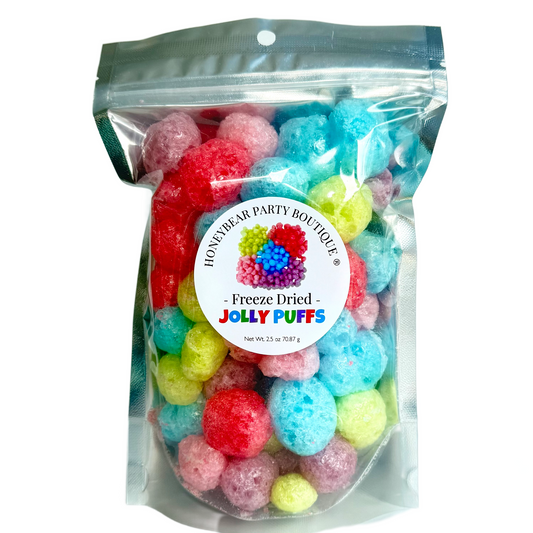Freeze Dried Jolly Puffs Candy - Cherry, Grape, Green Apple, Blue Raspberry, Watermelon Jolly Gems (2.25 Ounce Bag)
