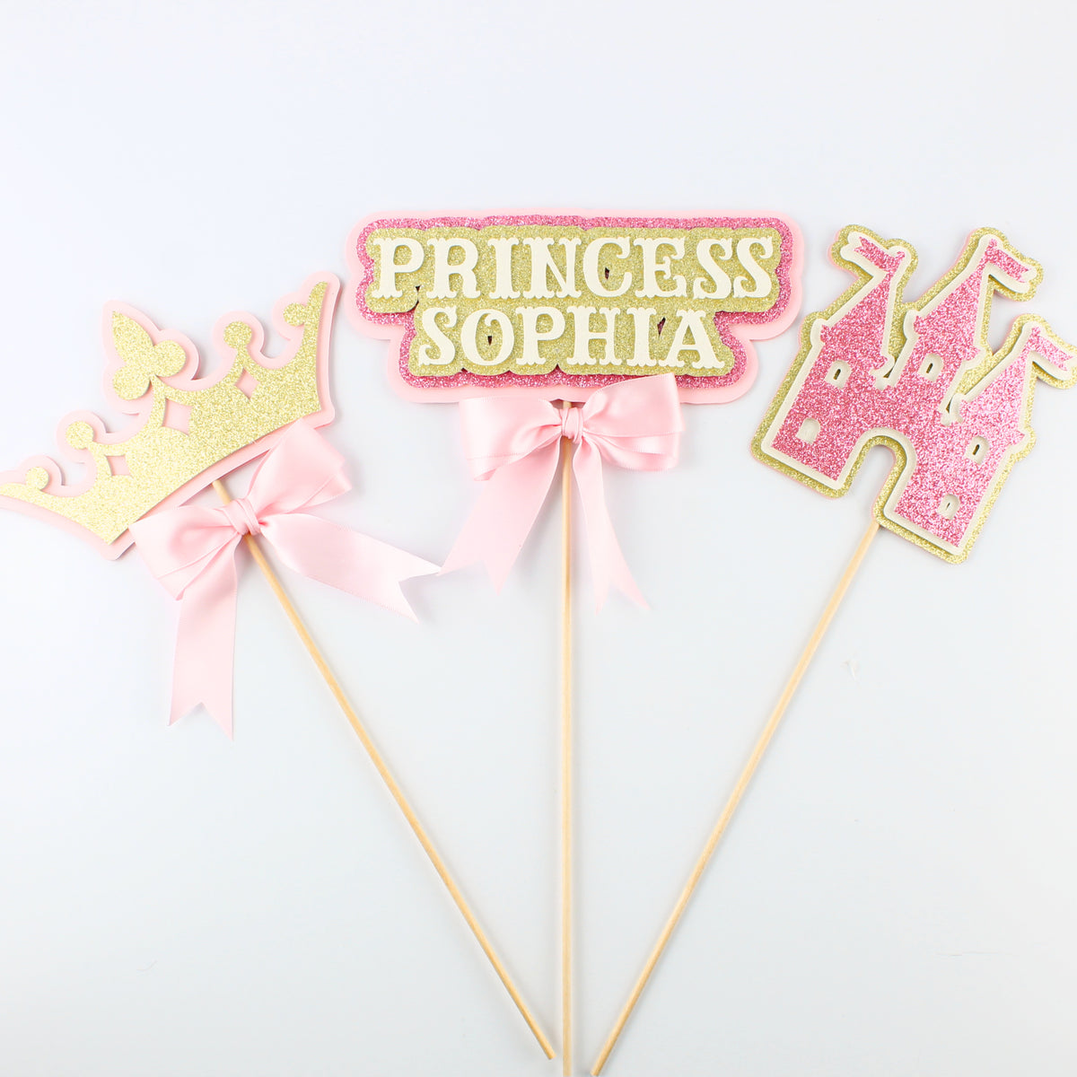 Princess Centerpiece Picks - Customize Name - Set of 3