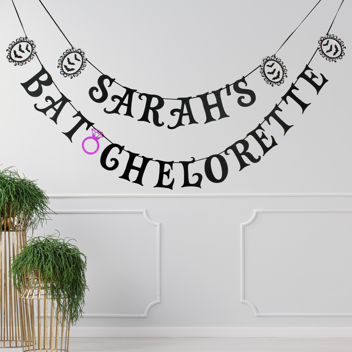 Custom BAT Themed Bachelorette Banner - Gothic Bride - Witch Party