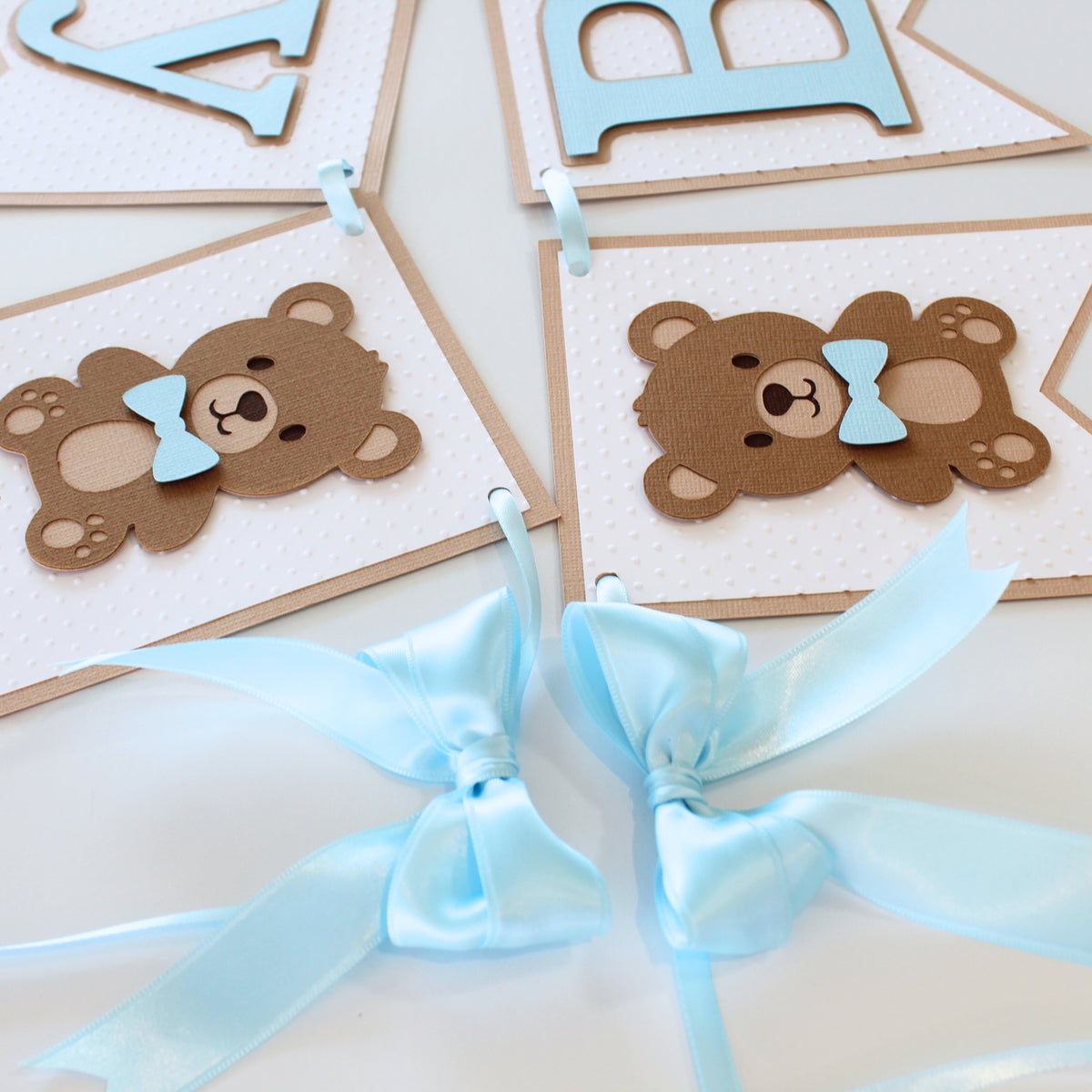 Teddy Bear Welcome Baby Banner - Baby Shower Decorations  - Teddy Bear Garland