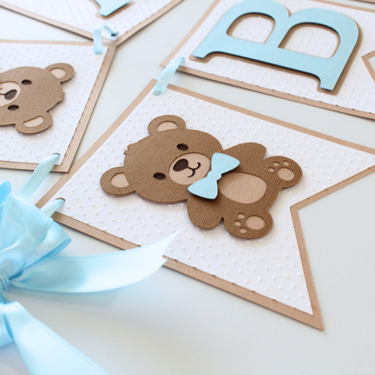 Teddy Bear Welcome Baby Banner - Baby Shower Decorations  - Teddy Bear Garland