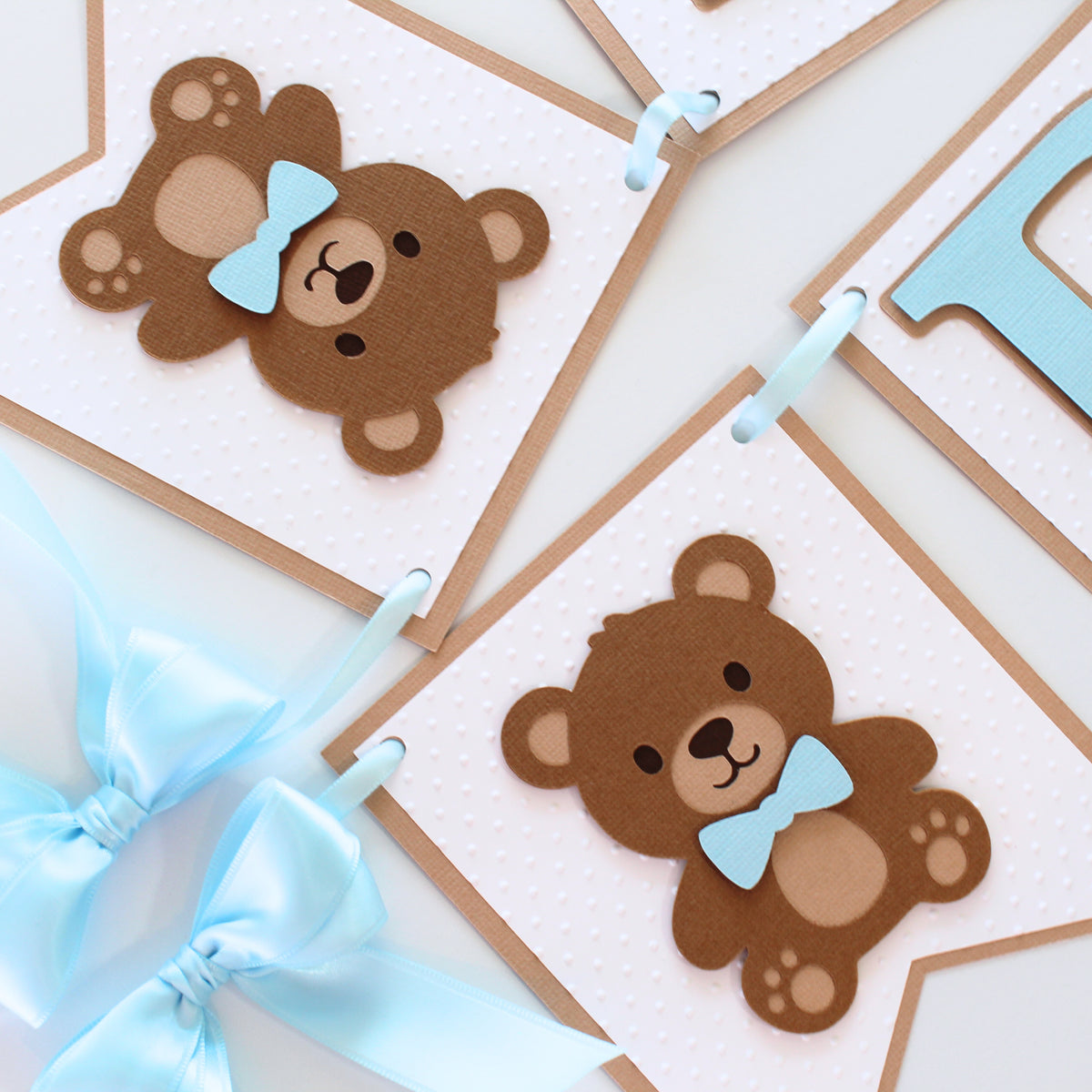 Teddy Bear Welcome Baby Banner - Baby Shower Decorations  - Teddy Bear Garland