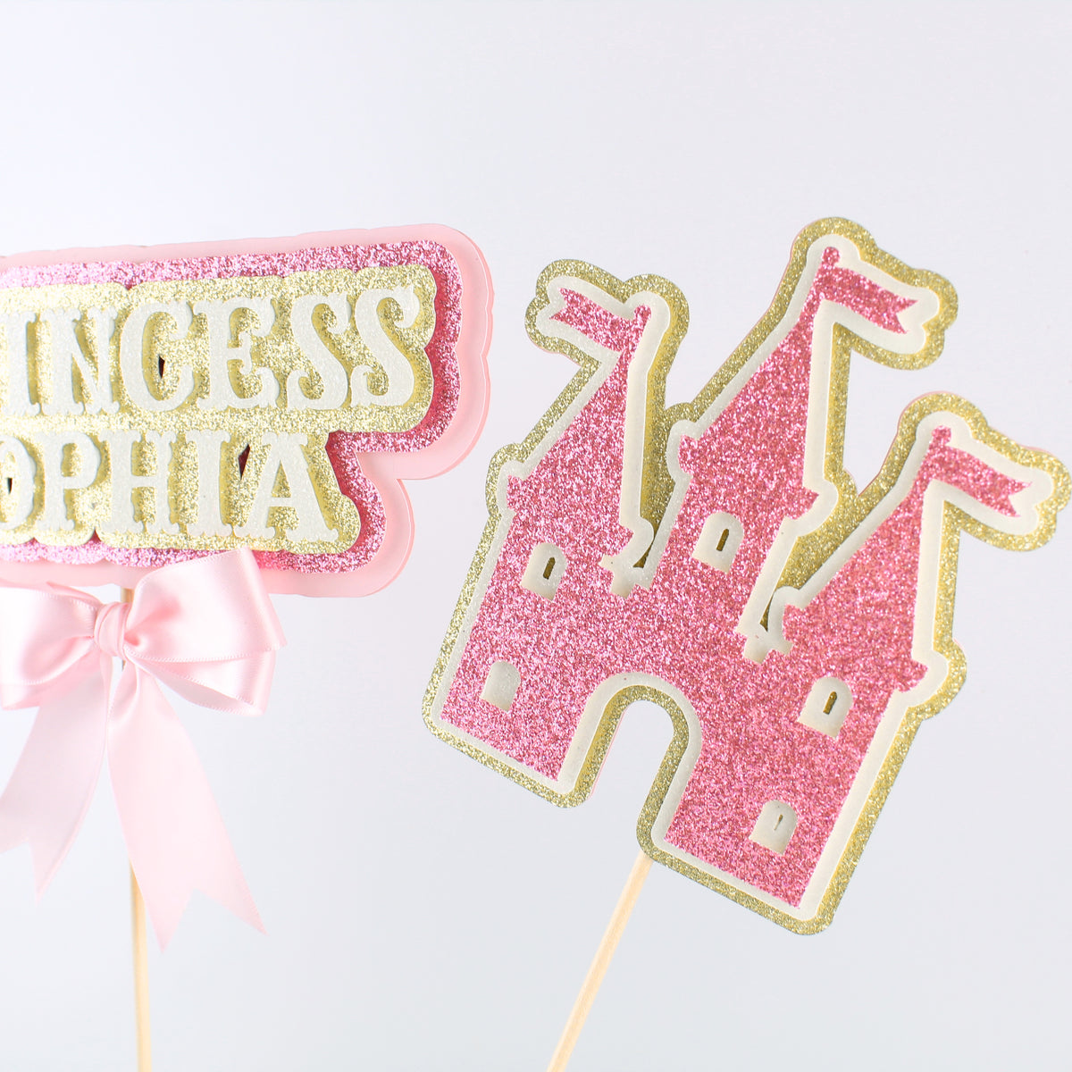 Princess Centerpiece Picks - Customize Name - Set of 3