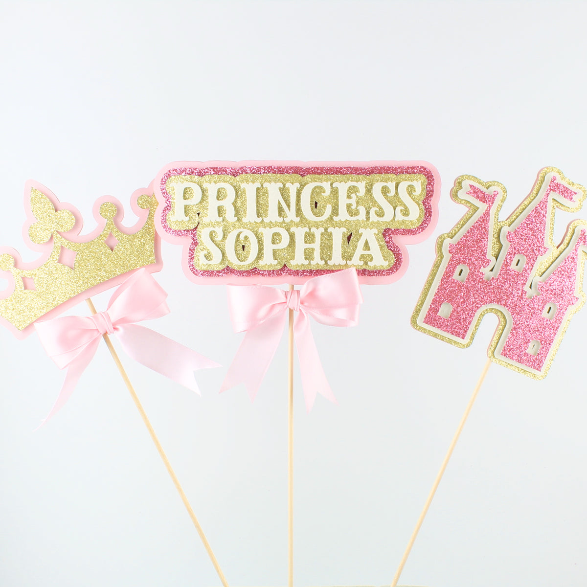 Princess Centerpiece Picks - Customize Name - Set of 3