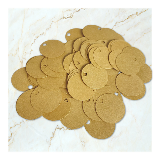 Kraft Brown Circle Tags - 1 Inch Round paper Circle Tags - Gift Tags - Jewelry tags - Small Price Tags - Boutique Tags