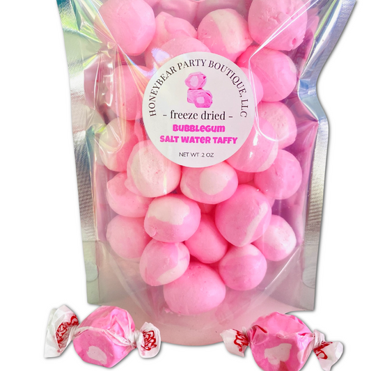 Freeze Dried Bubblegum Salt Water Taffy - Freeze Dried Candy Bites - Space Candy - Freeze Dried Candy