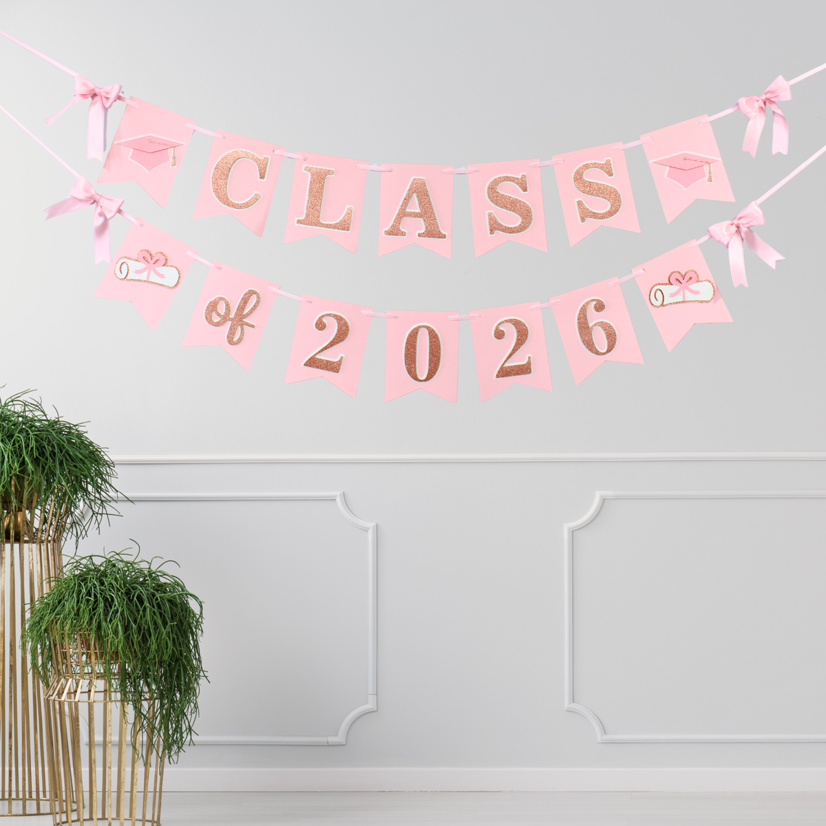 Class of 2027 Pink Graduation Banner