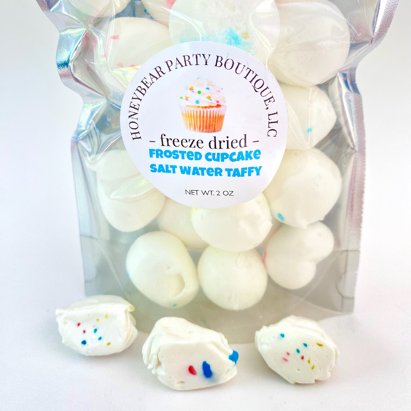 Freeze Dried Frosted Cupcake Salt Water Taffy - Freeze Dried Candy Bites - Space Candy - Freeze Dried Cake flavored Candy