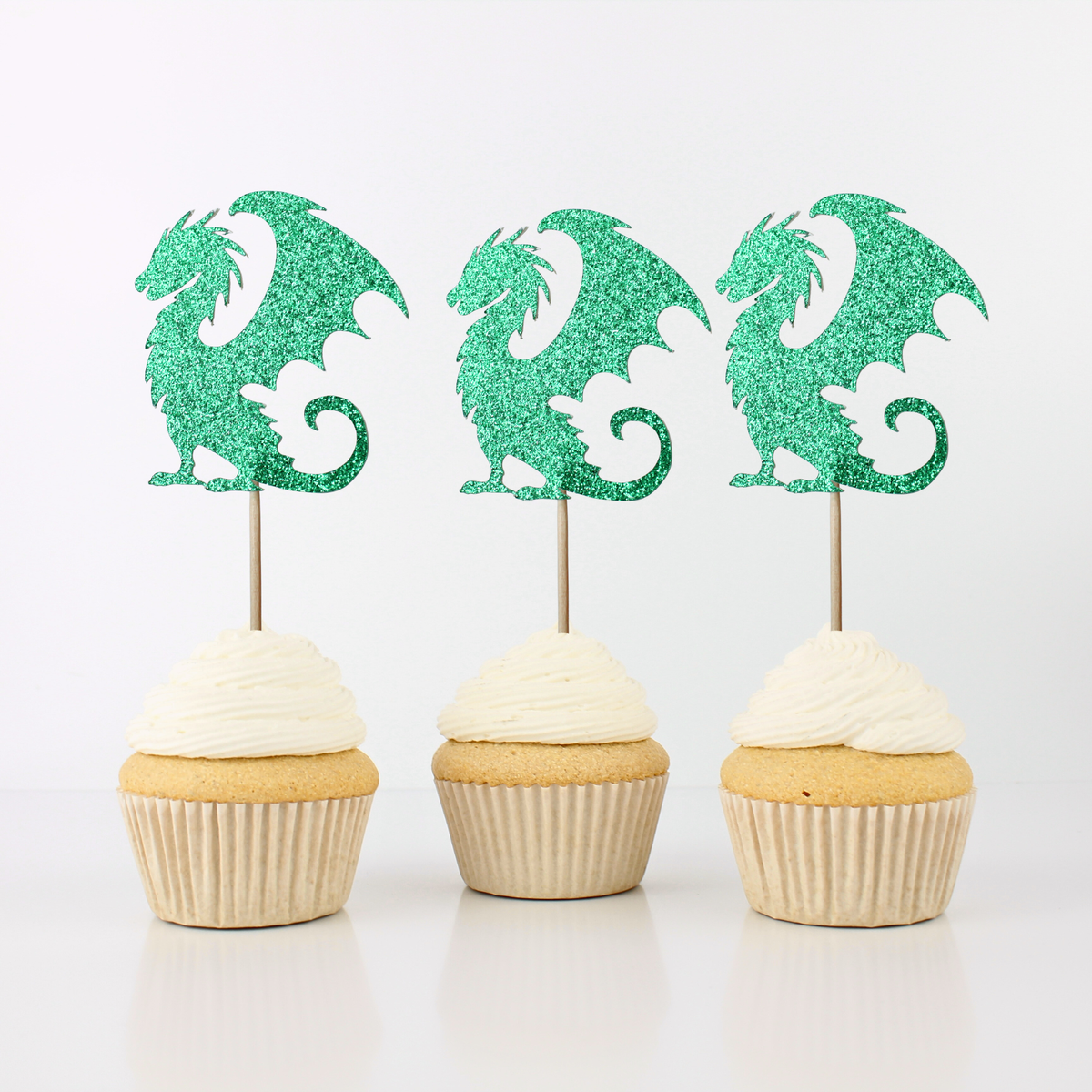 Dragon Cupcake Toppers - Many Colors - Set of 12