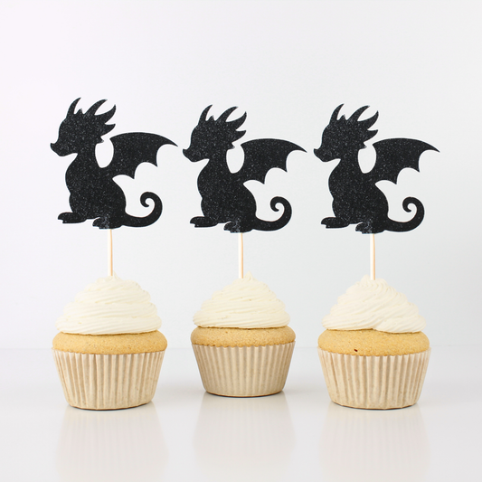 Dragon Cupcake Toppers - Many Color Choices - Set of 12