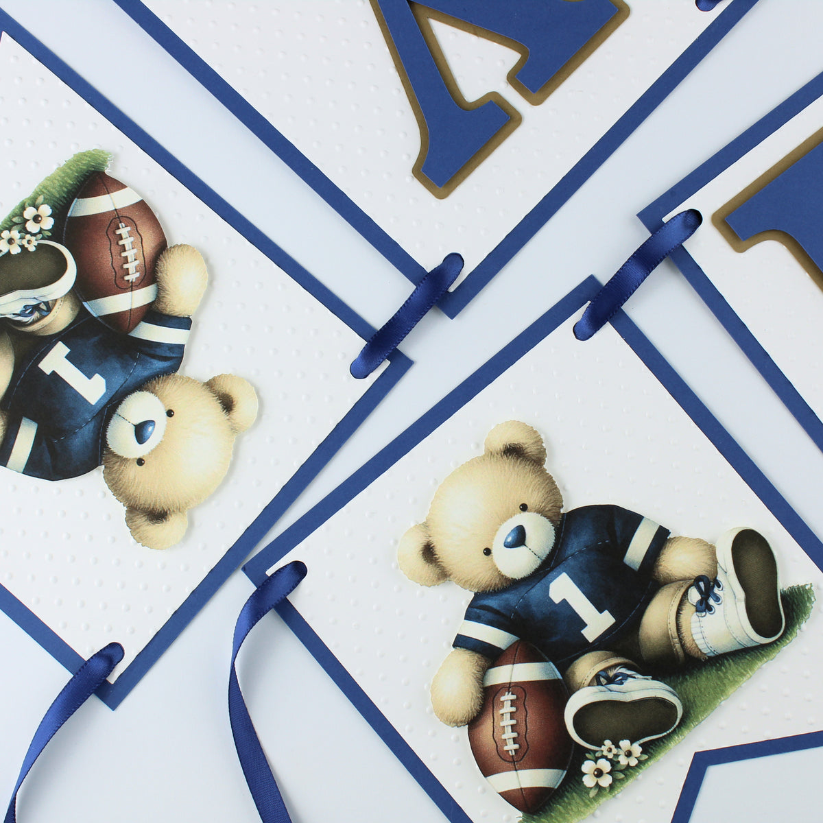 Teddy Bear and Football Welcome Baby Banner - Baby Shower Decorations - Teddy Bear Garland