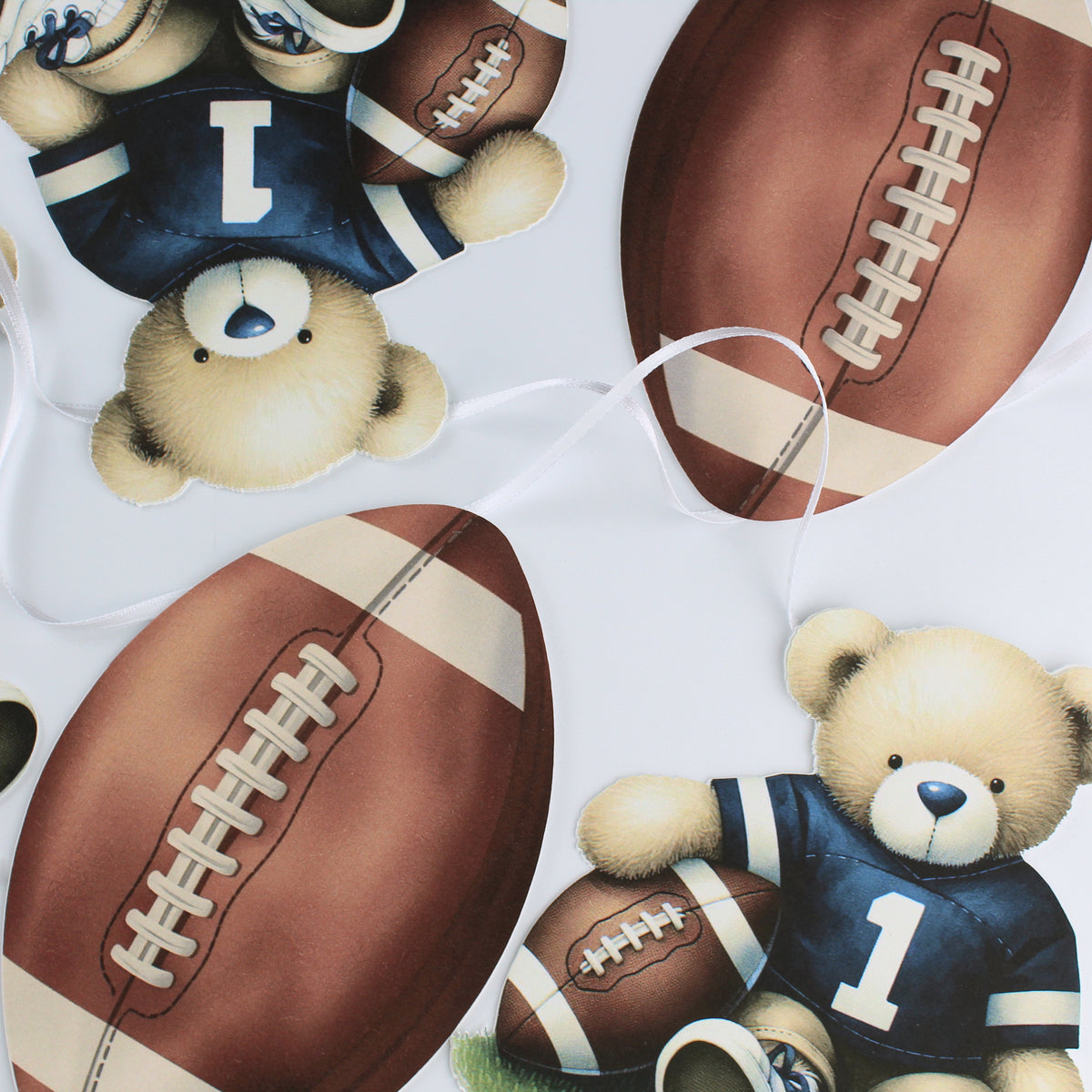 Teddy Bear and Football Welcome Baby Banner - Baby Shower Decorations - Teddy Bear Garland