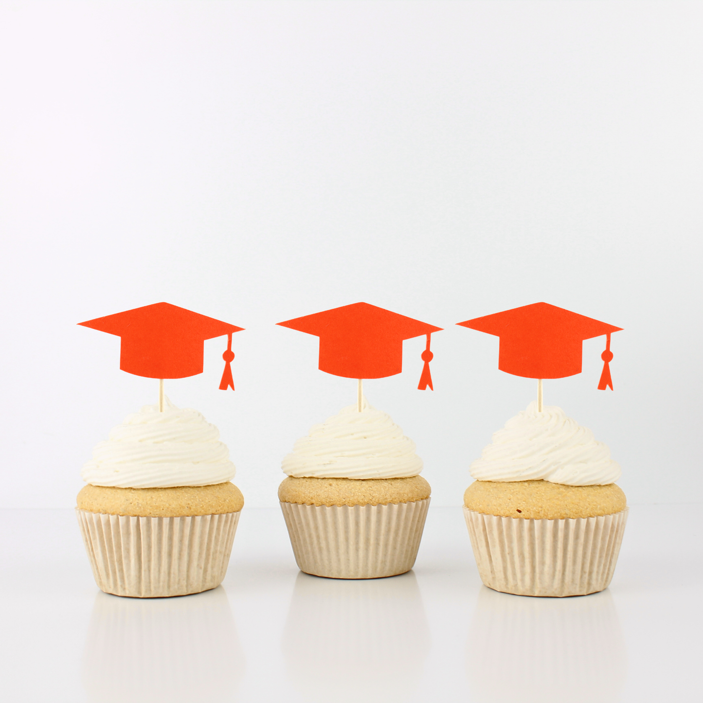 Graduation Cap Cupcake Toppers - Many Color Options - Set of 12 Food Picks