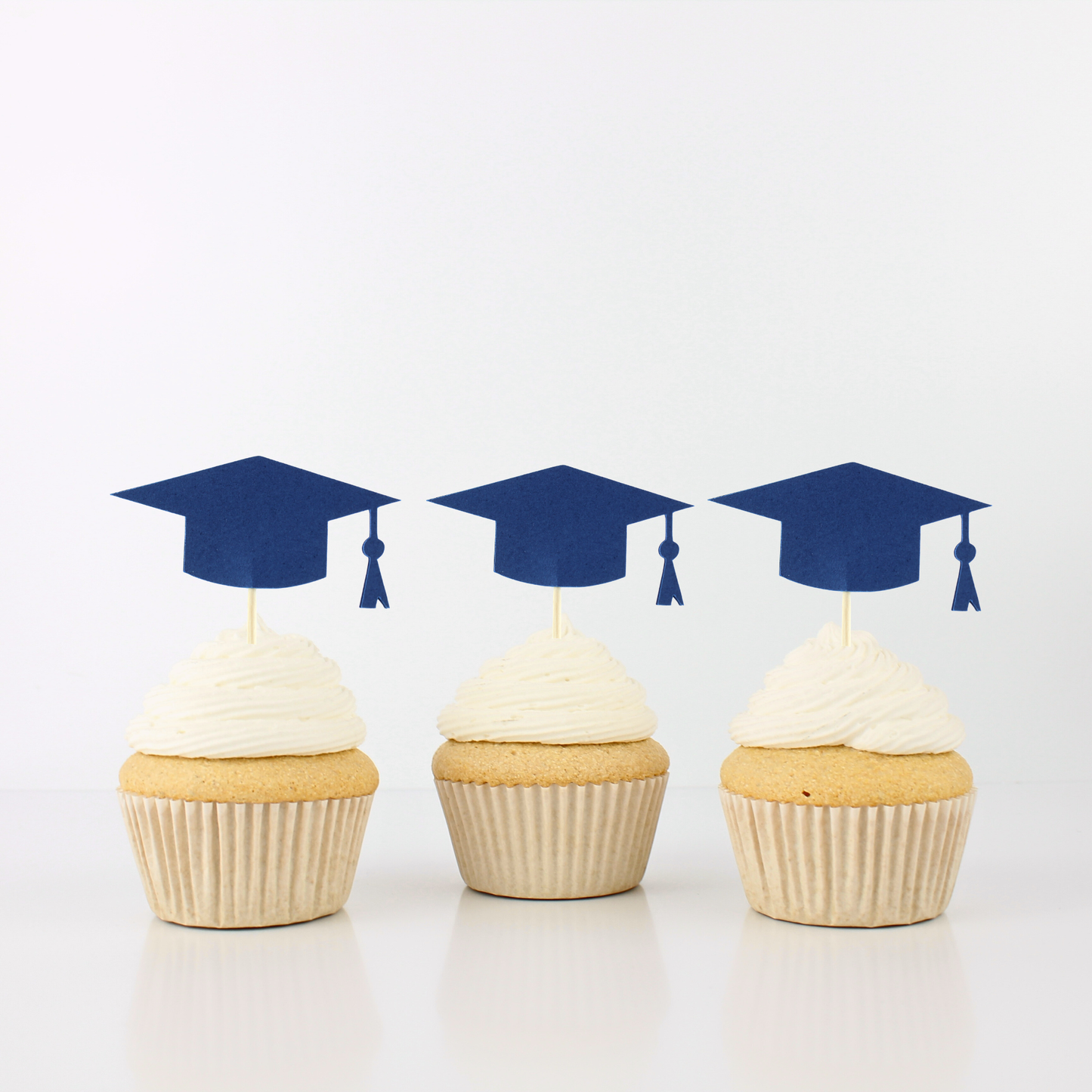 Graduation Cap Cupcake Toppers - Many Color Options - Set of 12 Food Picks