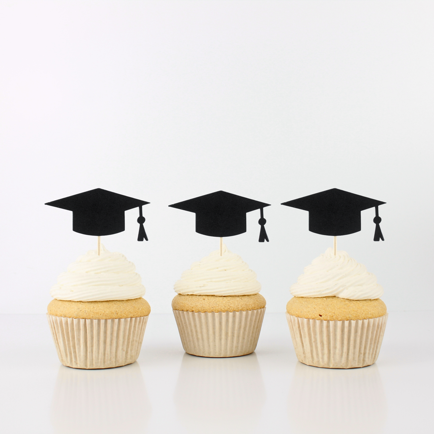 Graduation Cap Cupcake Toppers - Many Color Options - Set of 12 Food Picks