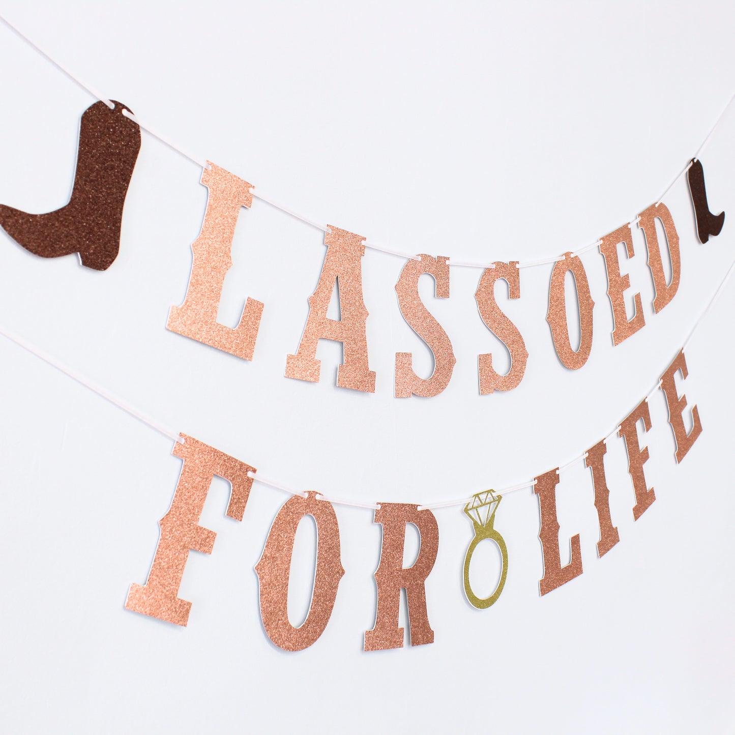 Lassoed For Life Bachelorette Party Banner - Last Ride Decor