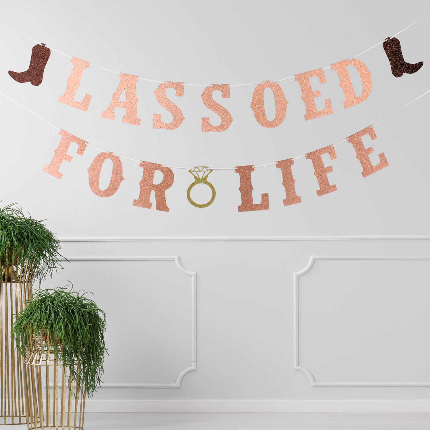 Lassoed For Life Bachelorette Party Banner - Last Ride Decor