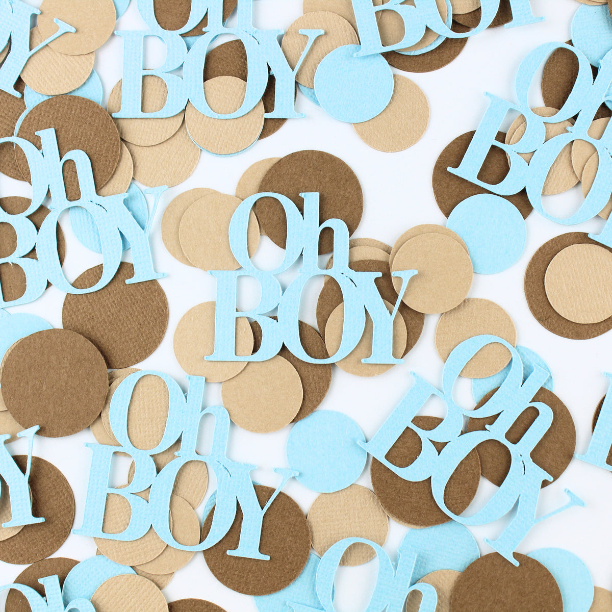 Oh Boy Confetti - Baby Boy Confetti - Mix of Blue and Neutral Browns