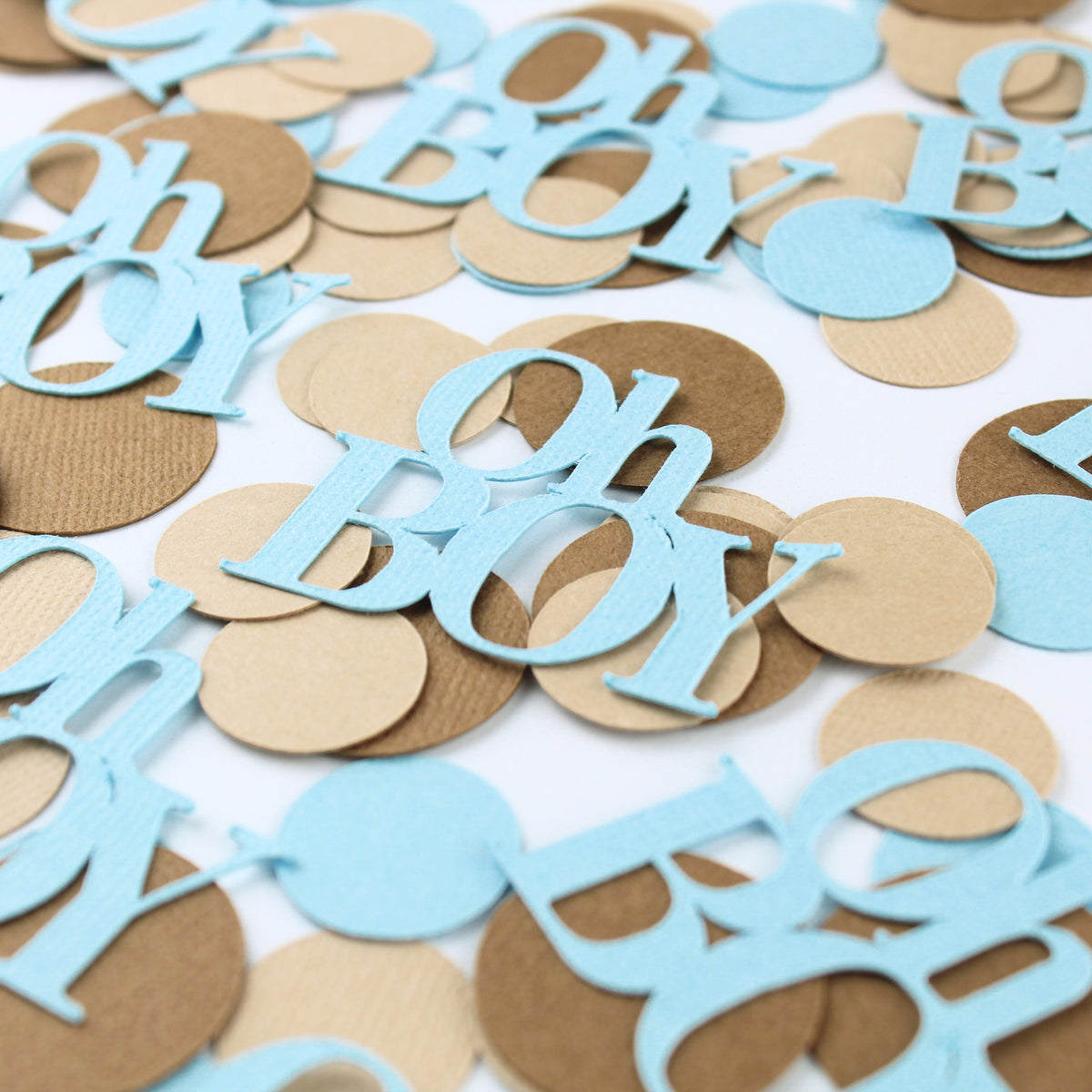 Oh Boy Confetti - Baby Boy Confetti - Mix of Blue and Neutral Browns