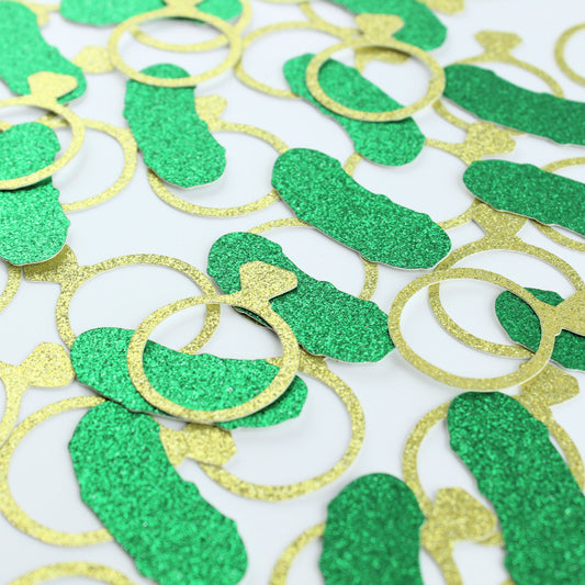 Pickle and Ring Confetti - Many Colors - Bachelorette Party Decor - 100 Pieces Per Set