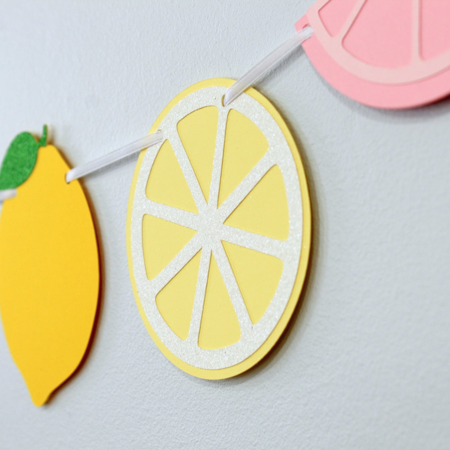Pink Lemonade Garland - Lemon Themed Graduation Decorations - Lemon Birthday - Lemon Party