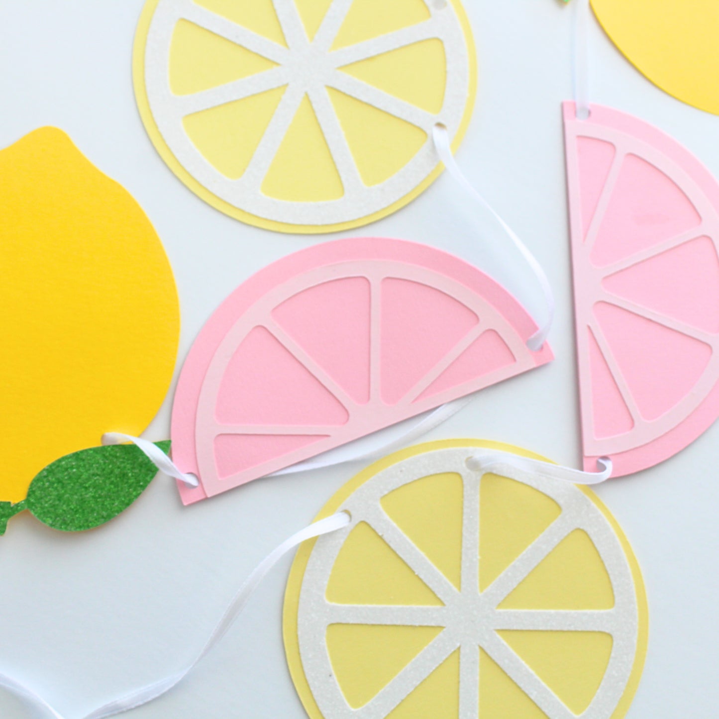 Pink Lemonade Garland - Lemon Themed Graduation Decorations - Lemon Birthday - Lemon Party